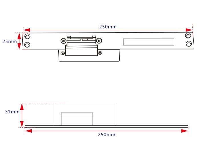 12V CE Electric Strike Lock Narrow European Long Panel Fail Safe Fail Secure Door Lock for Office Glass Wood Doors OEM