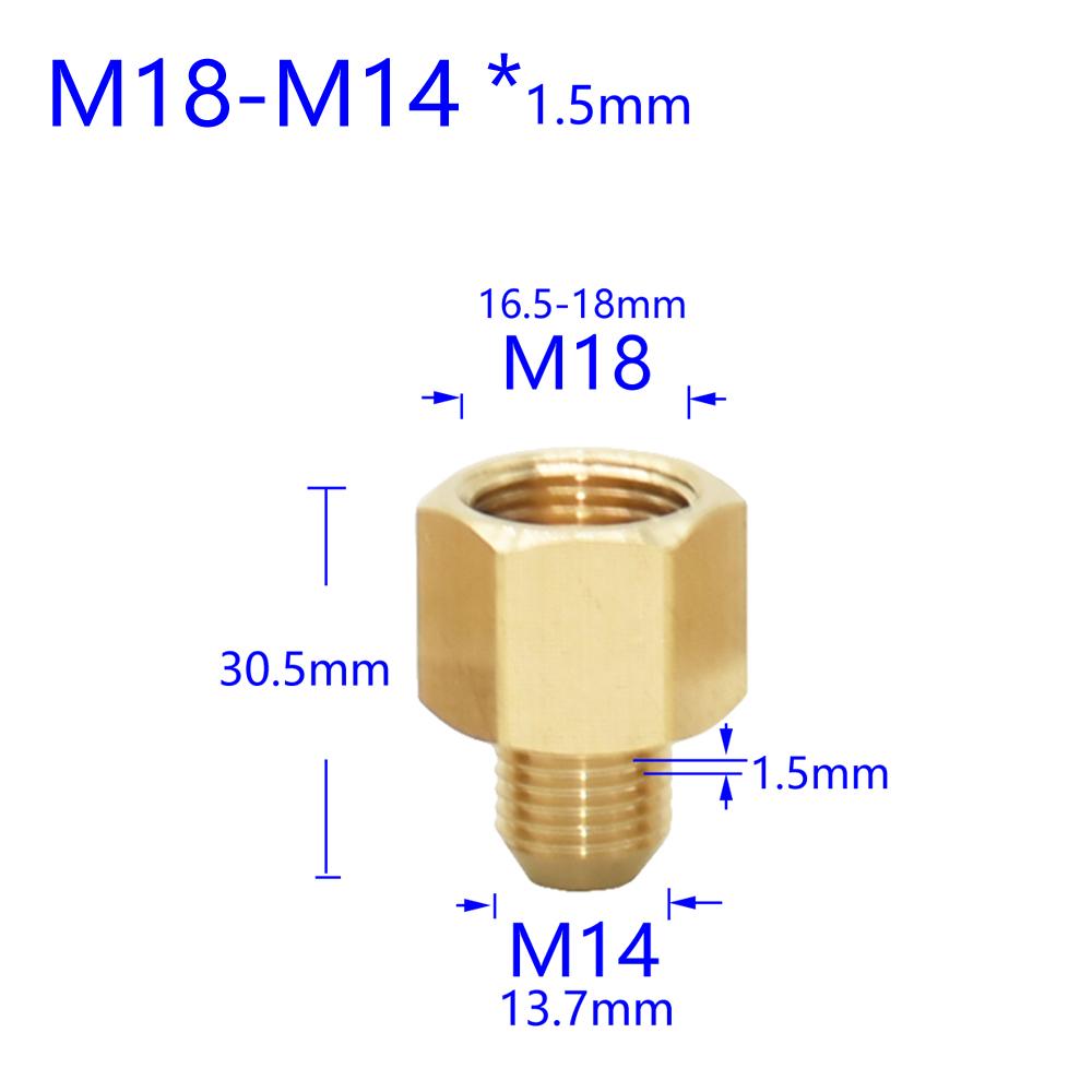 Messing 3/8" 1/2" M14 M18 M22 Gevindforbinder Han Hun Til Perlator Vandrenser Vandhane Kobberfittings Tandafstand 1,5 mm