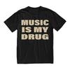 Men Casual Cotton MUSIC IS MY DRUG Funny Print T Shirt Y2k Gothic Harajuku Hip Hop Couple Casual Loose T Shirt Unseix Top