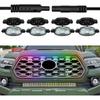Colorful Car Front Grille Smoked Lens RGB LED Lamp for Ford F150 F250 F350 2010-2018 Raptor, for Toyota Tacoma 2016- Tundra
