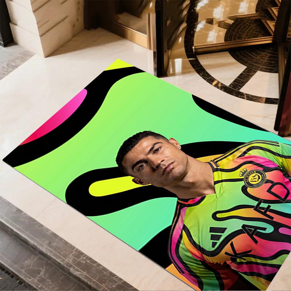 Juventus Player Action Floor Mat Design for Living Rooms Entryway Playrooms Outdoor Anti-slip Rug Anime Office Decor Perfect Gift for Women/Men