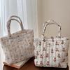 Cute Cartoon Animal Print Quilted Portable Small Cloth Bag Thickened Small Cotton Bag Mommy Bag