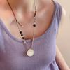 Imitation Pearl Beads Sweater Chain French Irregular Round Double Layered Rope Chain  Women