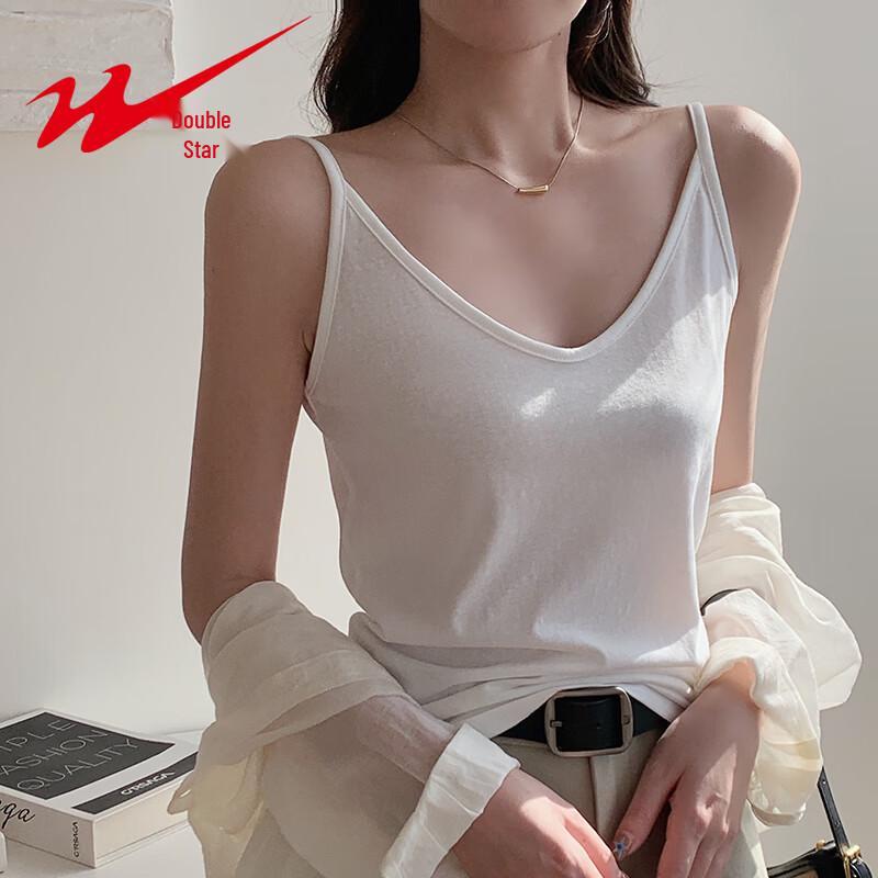 Shuangxing Women s Snowflake Cotton V-Neck Camisole S белый