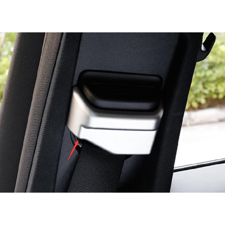 ABS Silver Seat Belt Adjustment Cover Trim 2PCS For Benz C-Class W205 2015-