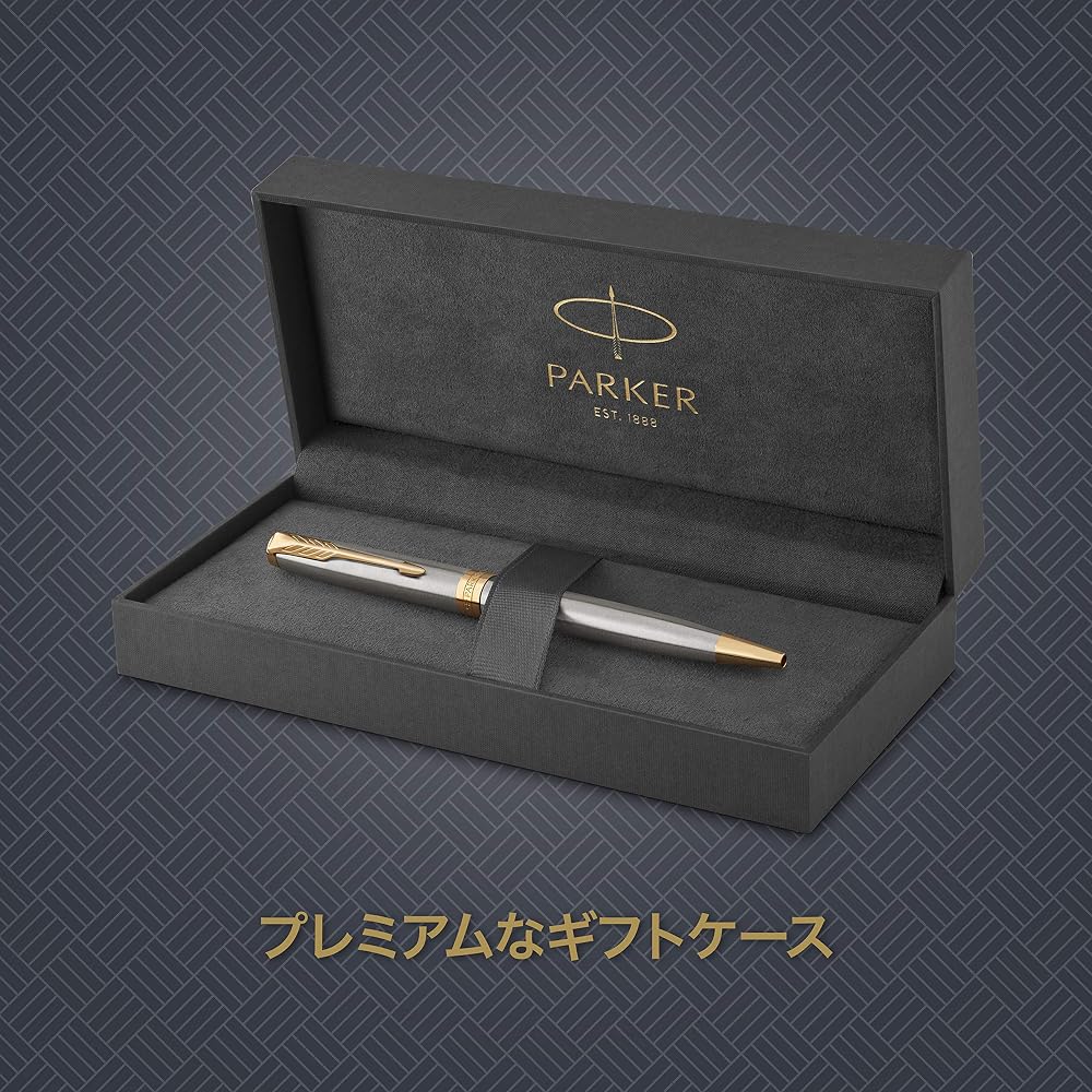PARKER Parker Ballpoint Pen Sonnet Stainless Steel GT Medium, Permanent Imported in Gift Box 1950798
