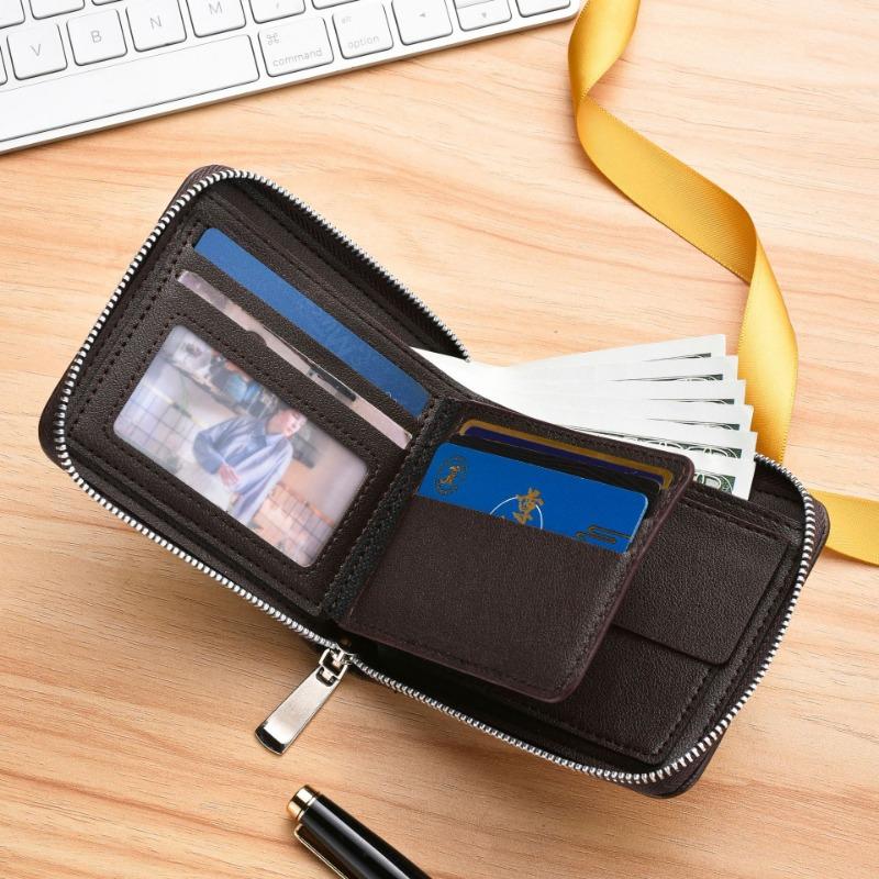 Men's Wallet Zipper Retro Short Horizontal