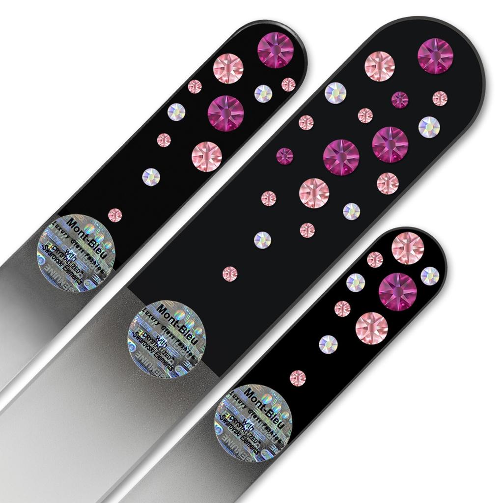 Set of 3 Black Crystal Nail Files with Crystals WB-BMS