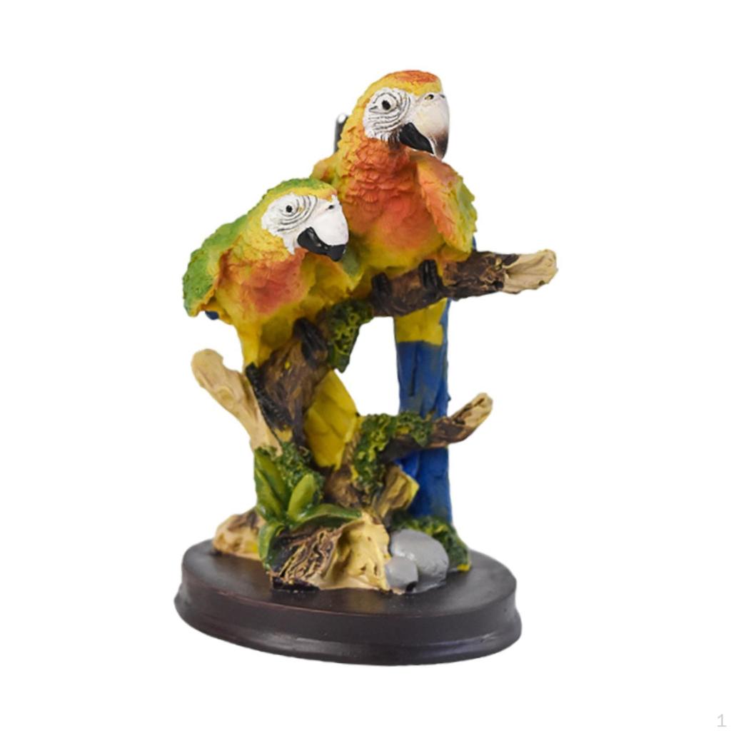 Krāsaina papagaiļa figūriņa biroja un guļamistabas displejam