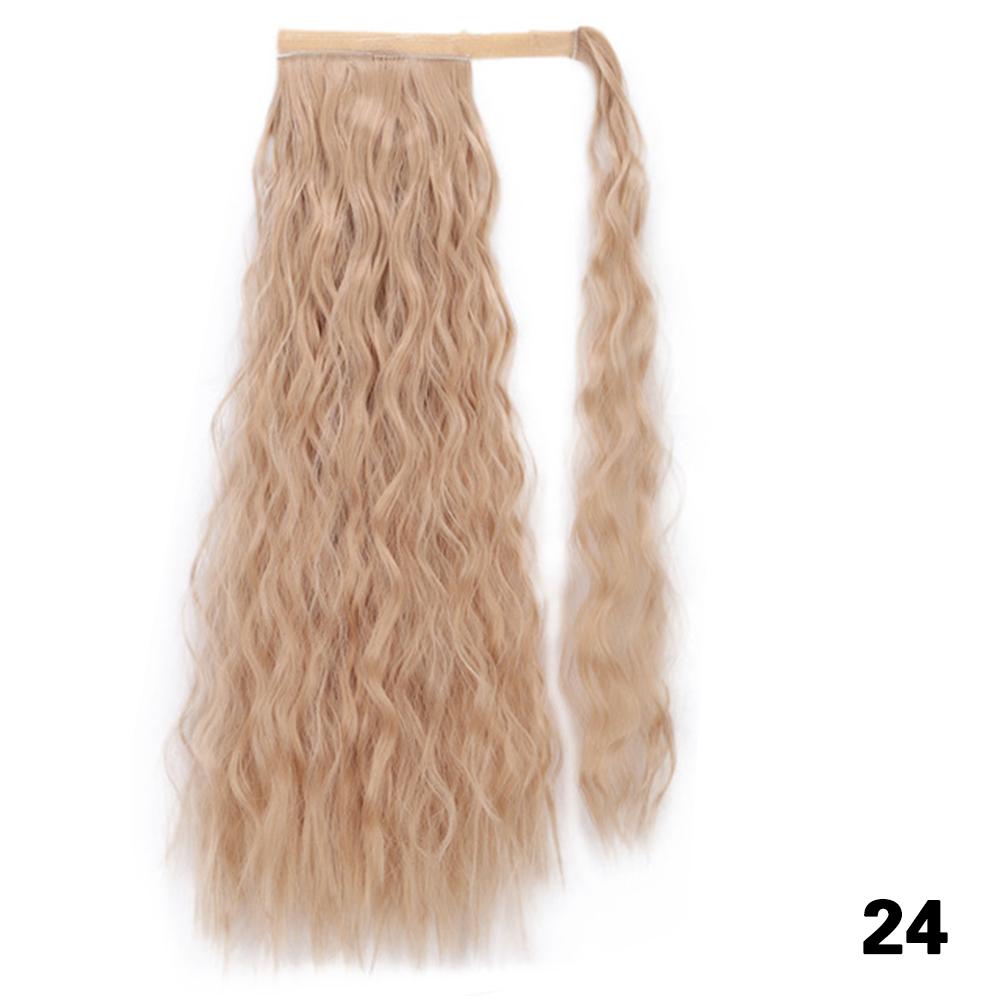 

Синтетический длинный кукурузный кудрявый конский хвост наращивание черный парик обертывание вокруг клипсы в конский хвост парик для женщин повседневная одежда 55cm