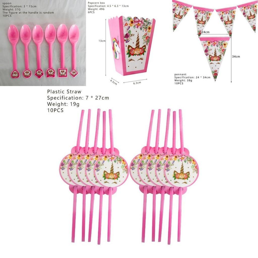 Corona Unicornio Suministros para Fiesta de Cumpleaños Infantil Vajilla Encantadora Vasos Tenedores Platos Y Servilletas