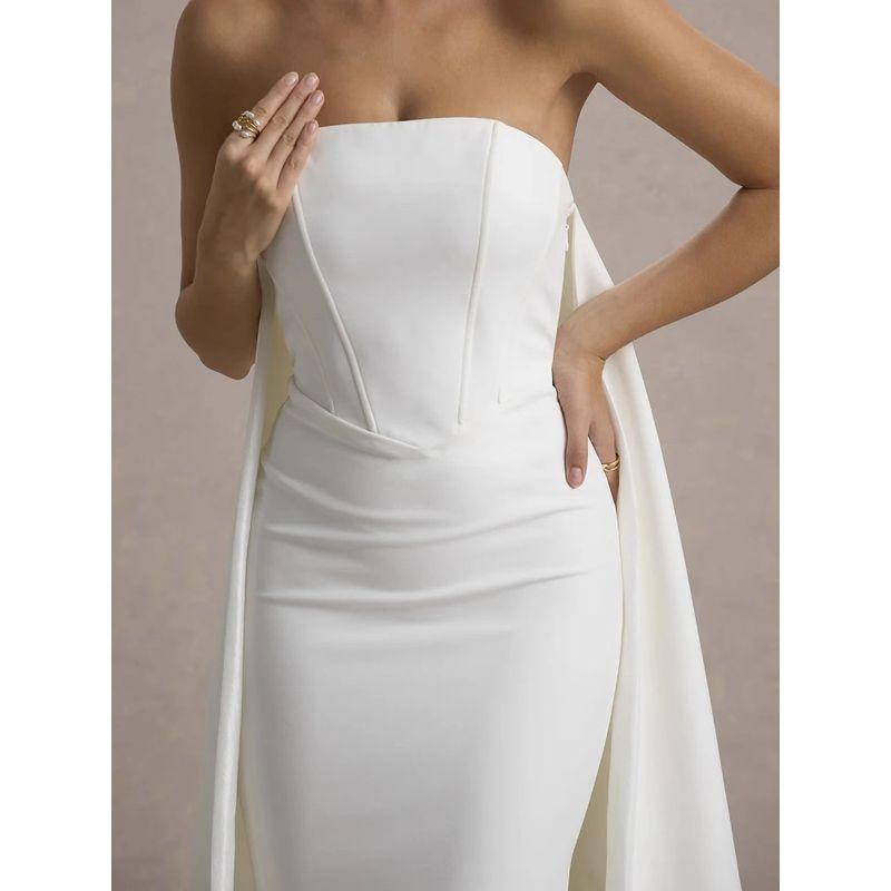 Foreign Trade Order CL Sexy Simple Wrap-around Banquet Party Wedding Fashion Gyaru Slimming Beautiful Shawl Dress