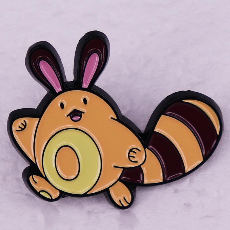 

Kawaii Elf Enamel Pin: Cute Tail-Standing Cartoon Badge for Game Fans
