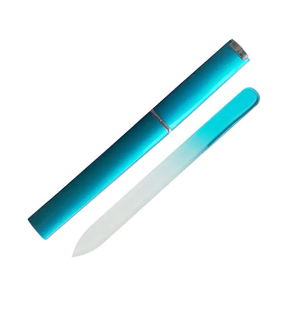 1pcs Colorful Glass Double-Sided Nail Files Strip Professional Transparent Gradient Crystal Polished DIY Manicure Tools Supplies