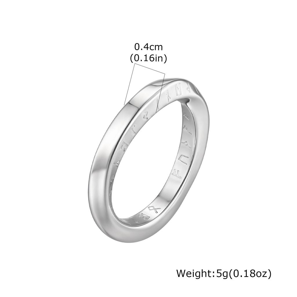 Vintage Viking Rune Symbol Mobius Ring for Men, Geometric Twisted Stainless Steel Rings, Fashion Finger Jewelry Size 7-12