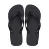 Men's Casual Black Flat-Soled Flip-Flops - Summer Fashion Solid Color Thong Beach Slippers