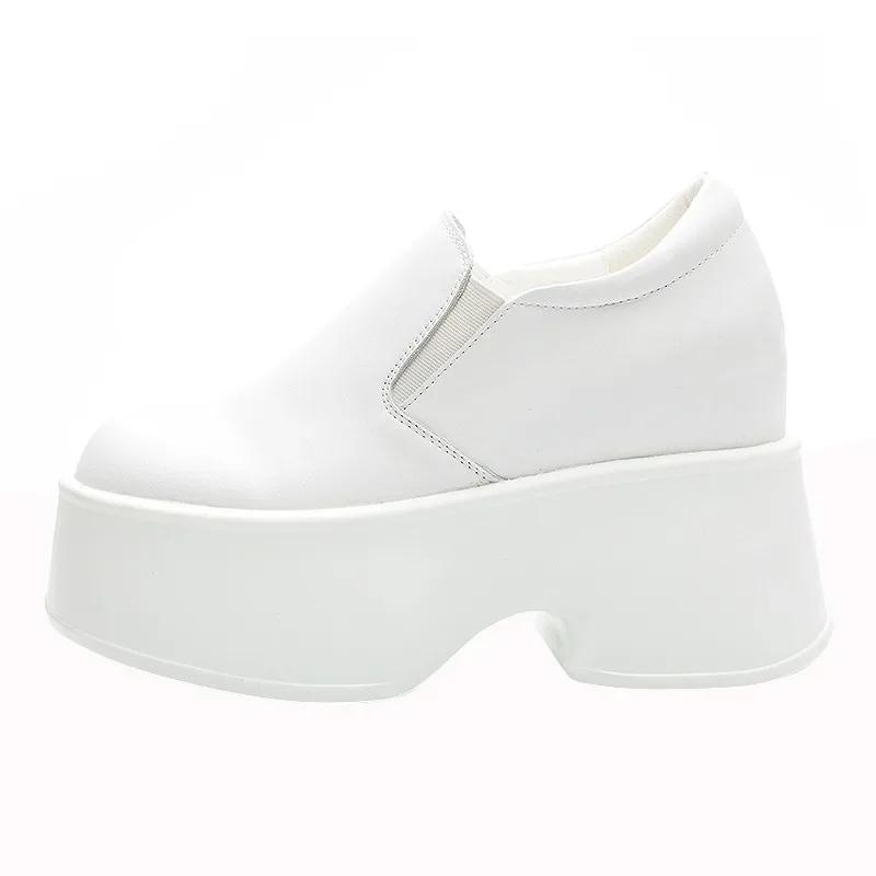 Fashion Lefu Shoes Women's 2025 New Style Inner Height 11cm Thick Sole Small Leather Shoes Women's Single Shoes Womens Shoes