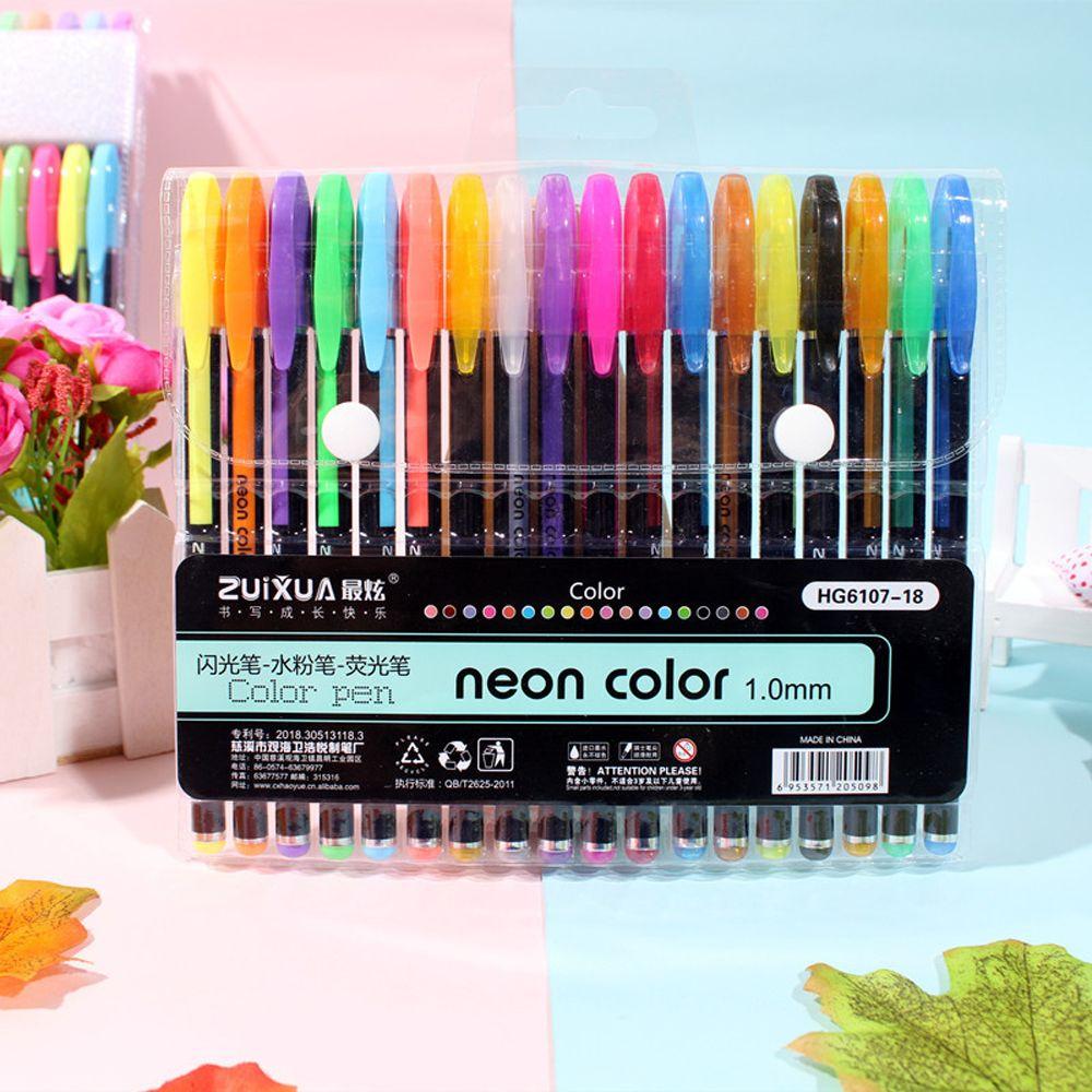 Office Highlighter DIY Fine Tip Markers Colored Signing Pen Glitter Gel Pens Set Drawing Color Pen