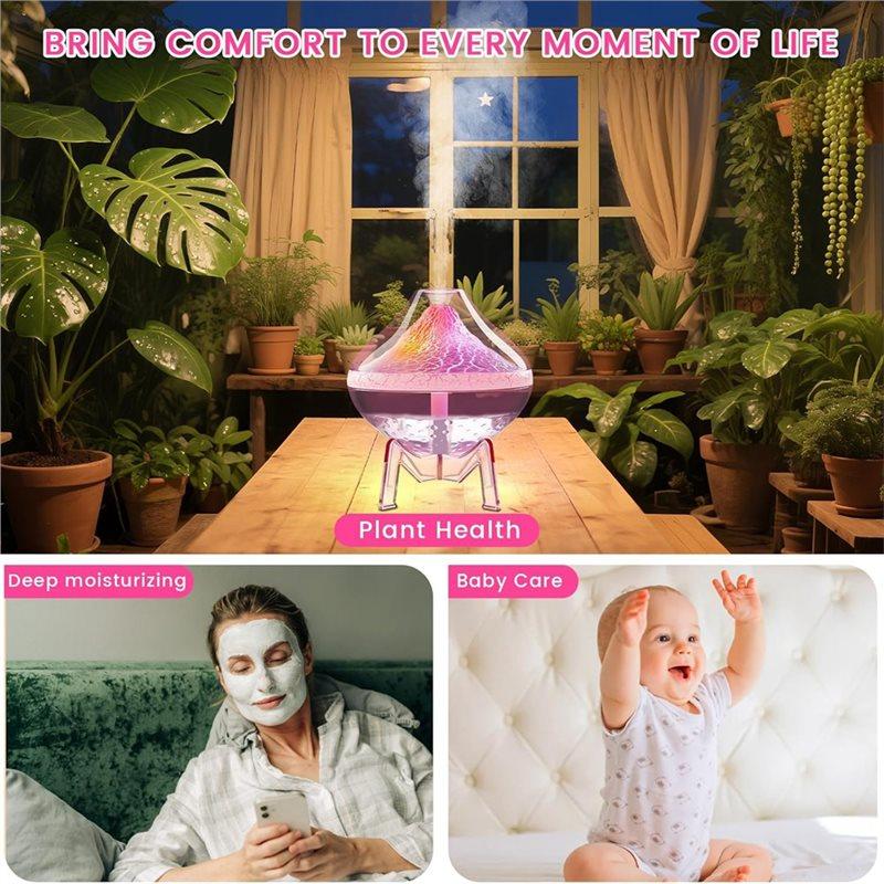 B69A Humidifiers For Bedroom Cool Mist Ultrasonic Small Humidifier LED Colorful Gradient Light Mini Humidifier For Plants