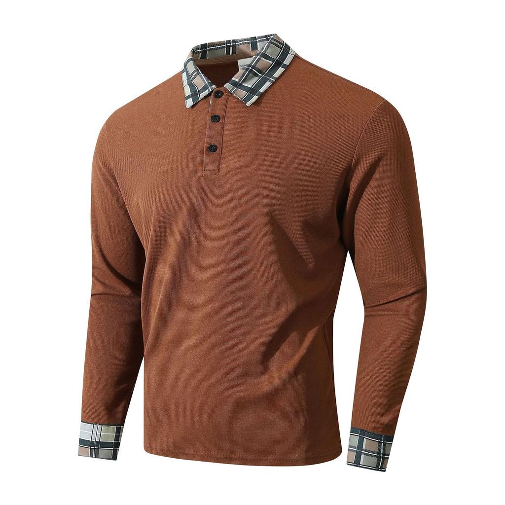 Men's Spring Solid Color Long Sleeve Lapel Shirt Men's Casual Fashion Shirt