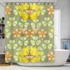 Artistic Floral Butterfly Shower Curtain Bathroom Decor Customizable Waterproof Fabric Durable Home Decoration