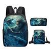 2021 Godzilla Wars King Kong School Bag Three-Piece Combination Set Primary And Secondary School Students Printed Backpack Cartoon School Bag