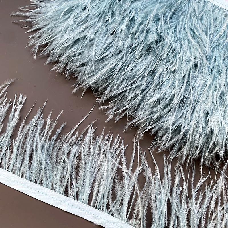 Ostrich Feather 8-10Cm Ostrich Feather Cloth Fringe Performance Dress Skirt Clothing Feather Accessories