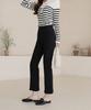 Ppaeppae Hidden Elastic Waist Spandex Slit Black Slacks