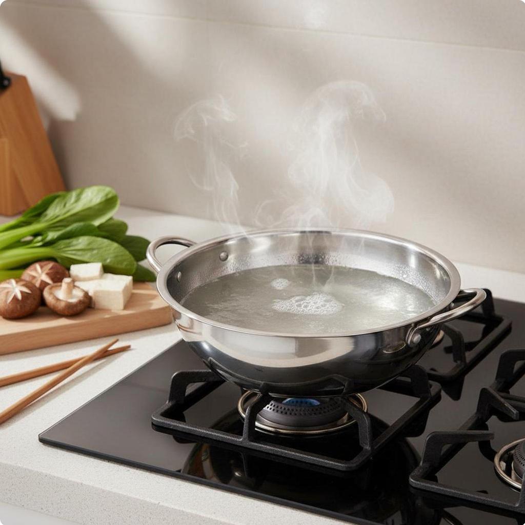 SplitPartition Pot Deformation Resistant Stainless Steel Shabu for Home, Restaurant 28CM