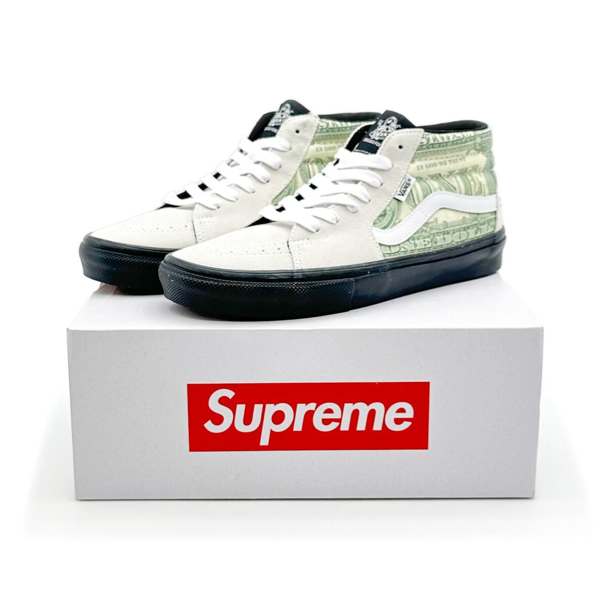 SUP-VANS-23SS-SGM-W Supreme A Vans Doller Skate Grosso Mid White 9