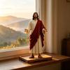 5 Inch Jezus Beeldje met Open Armen Handgeschilderd Religieus Jezus Beeld Hars Christelijke Sculptuur voor Spirituele Collectie Huisdecoratie