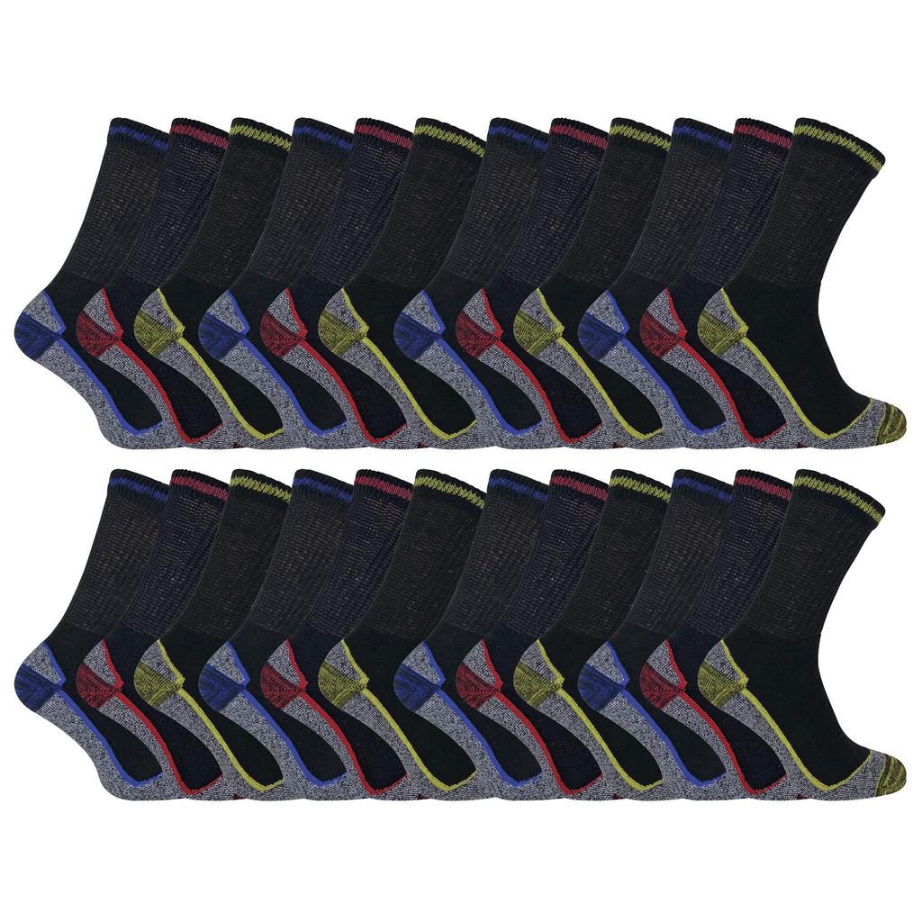 24 paires de chaussettes de travail en bambou doux et respirantes pour hommes