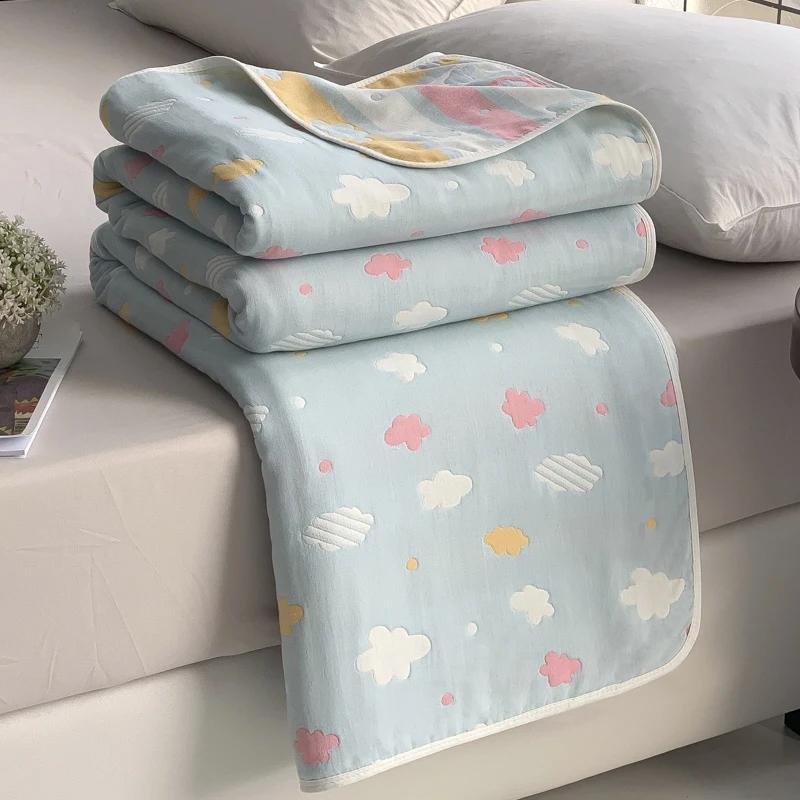 New Cotton Six-layer Yarn Xia Liang Quilt Pure Cotton Towel Quilt Empty Blanket Nap Blanket Gauze Blanket
