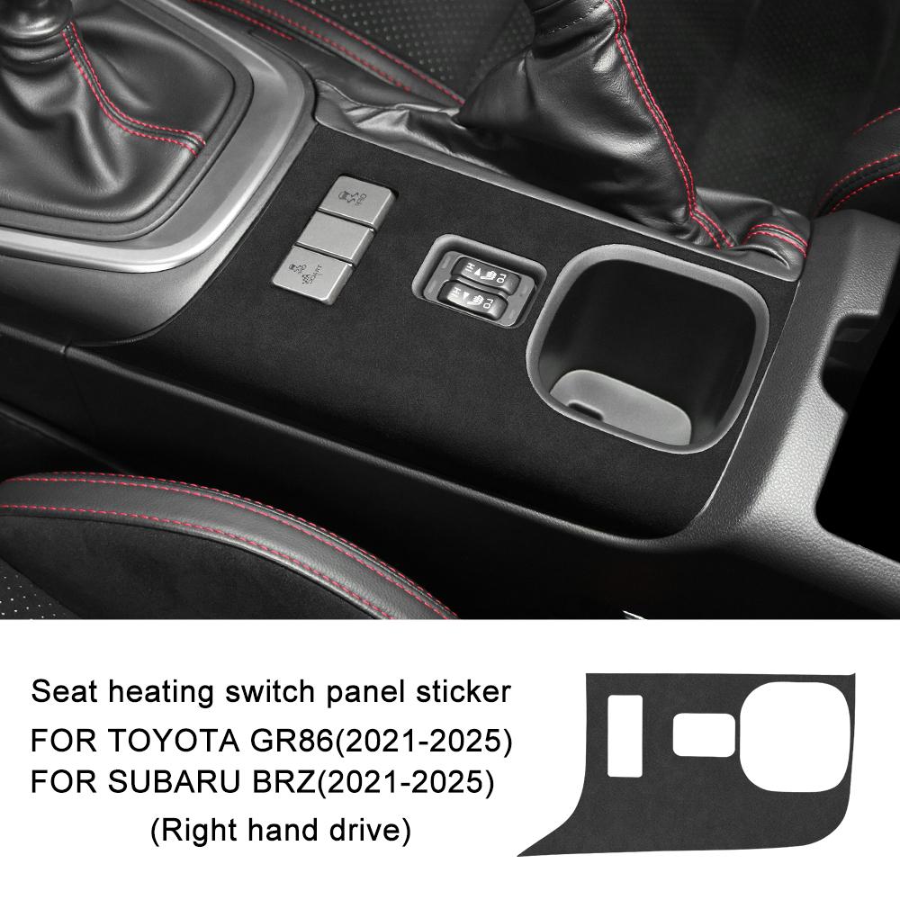 For Subaru BRZ/ Toyota GR86 Suede 2025 2025 2025 2025 2025 LHD RHD Car Automatic Seat Heat Button Sticker Protect Interior Trim