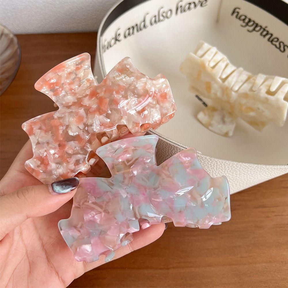 Hair Clip Retro Bow Acetate Hair Claw Geometric Korean Style Shark Clip  Streetwear