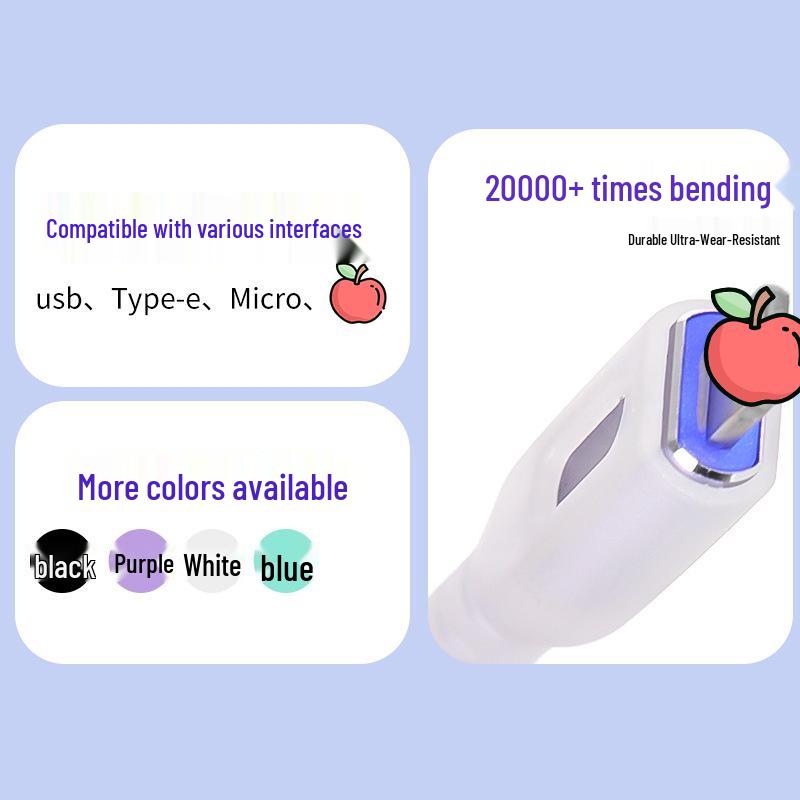 Luminous Silicone Type-C Charging Cable, 3A Fast Charging for Android & Apple Devices