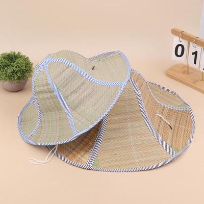 Double-sided Foldable Straw Sun Hat Adjustable Breathable UV Protection Hat Portable Lightweight Wide Brim Hat
