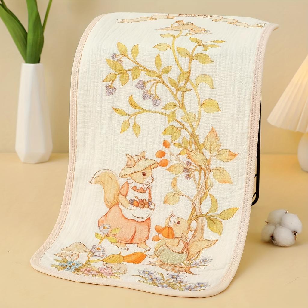 5pcs Cute Cartoon Animal Print Towels Soft Absorbent Cotton Hand Towels with Vibrant Animal & Nature Designs Bathroom /Playroom