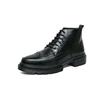 Fashion Trend Men's Boots Black Sneakers Outdoor Low Top Combat Boots Punk Shoes Men's Casual Leather Street Style Ankle Boots Men MO-25