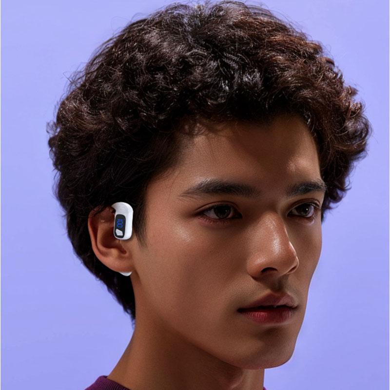 Słuchawka Bluetooth z obrotem 180° OWS Przewodnictwo Powietrzne Muzyka HiFi Z Wyświetlaczem Cyfrowym Zestaw Słuchawkowy Biznesowy na Lewe i Prawe Ucho