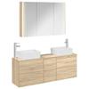 Bathroom Furniture Set 4 Pcs Sonoma Oak Engineered Wood and Glass