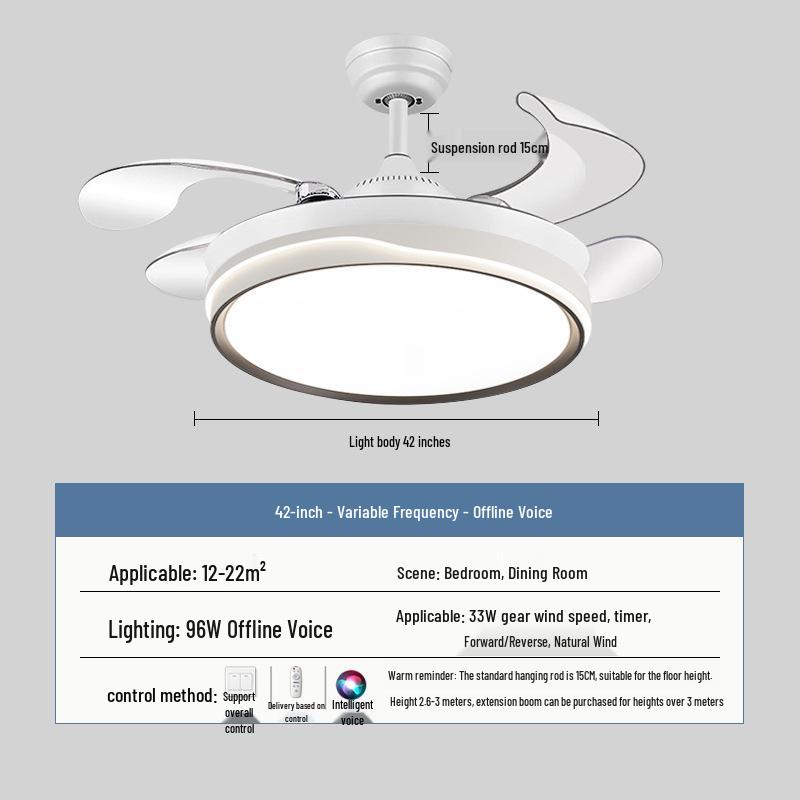 2026 New Model Flush Mount Ceiling Fan with Integrated Light for Living, Dining & Bedroom