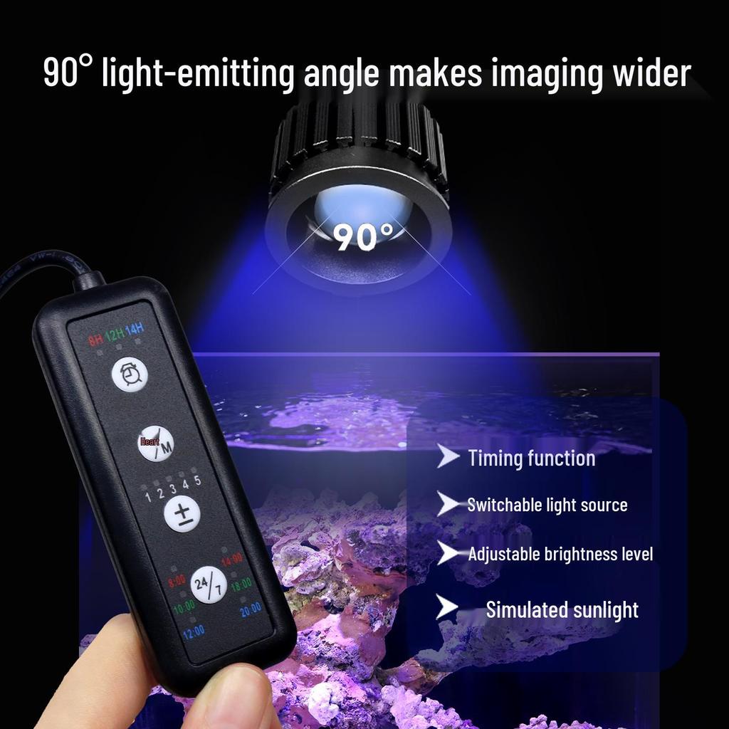 Cross-Border Reef Tank Coral Light: Deep Sea Spectrum, UV for Fluorescence, High-Brightness Lens, Smart Upgrade