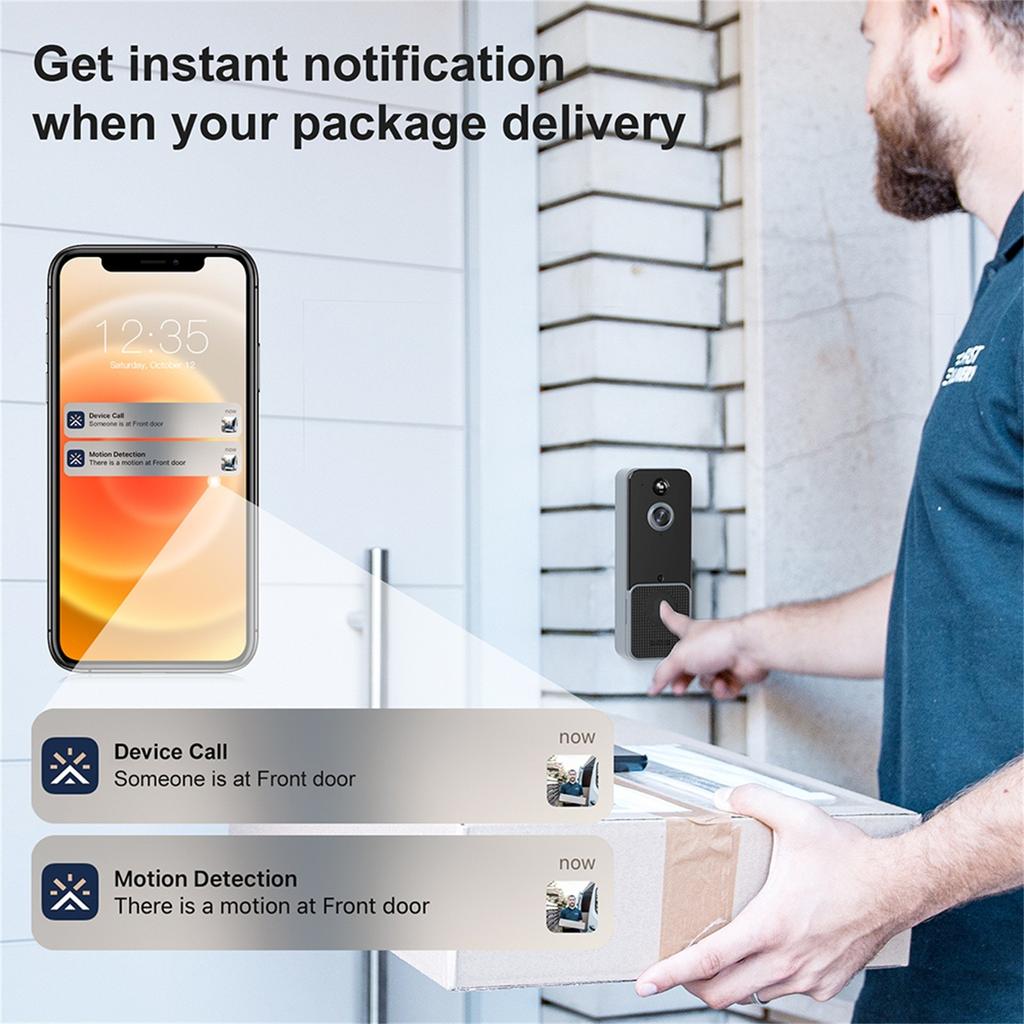 Inteligentny dom Bezprzewodowy dzwonek wideo WiFi Kamera Cyfrowy dzwonek do drzwi zewnętrznych Domofon HD Night Security