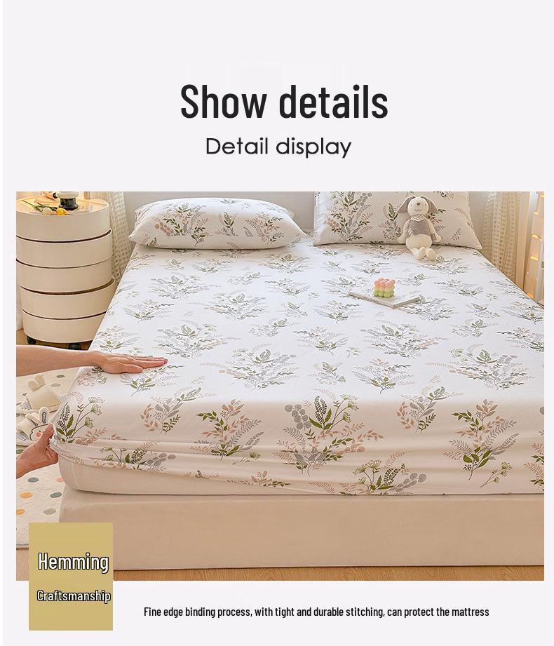 100% Cotton Fitted Sheet: Soft, Printed, Moisture-Wicking, Sweat-Absorbing, Anti-Static Mattress Protector