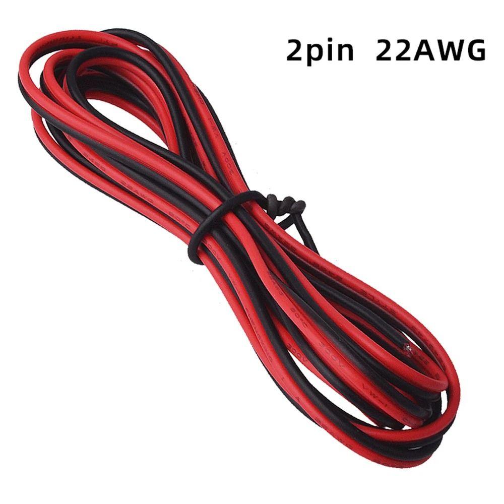 3/20M Einzelfarbige LED-Streifenleuchte Elektrisches Kabel 2-polig Rot Schwarz Kabel Verlängerungskabel
