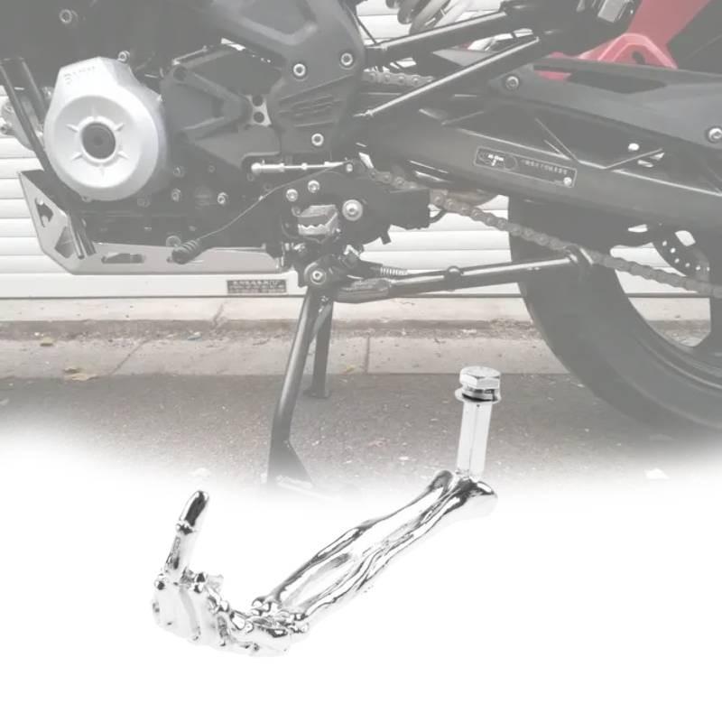 Artistic Creative Motorcycle Kickstands Quirky Alloy Stand For Home Decoration Silver