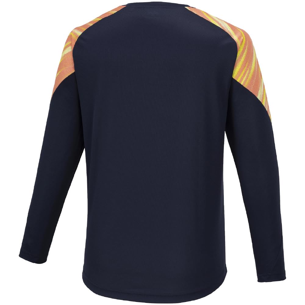 Mizuno Football Wear Long Sleeve Field and Deep XL Shirt, Moisture-Wicking Quick-Drying, Navy, (P2MAA506)