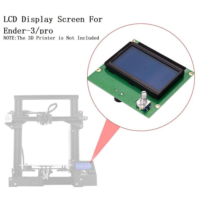 12864 LCD Displej HD pro 3D tiskárnu Ender 3 Modrá řídicí deska s kabelem pro díly 3D tiskárny Ender 3 Displejový port