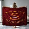 1PC Galatasaray S Custom Name Patterned Flannel Blanket Suitable For All Seasons for Home Decor Warmth and Comfort Gifts Holiday Present